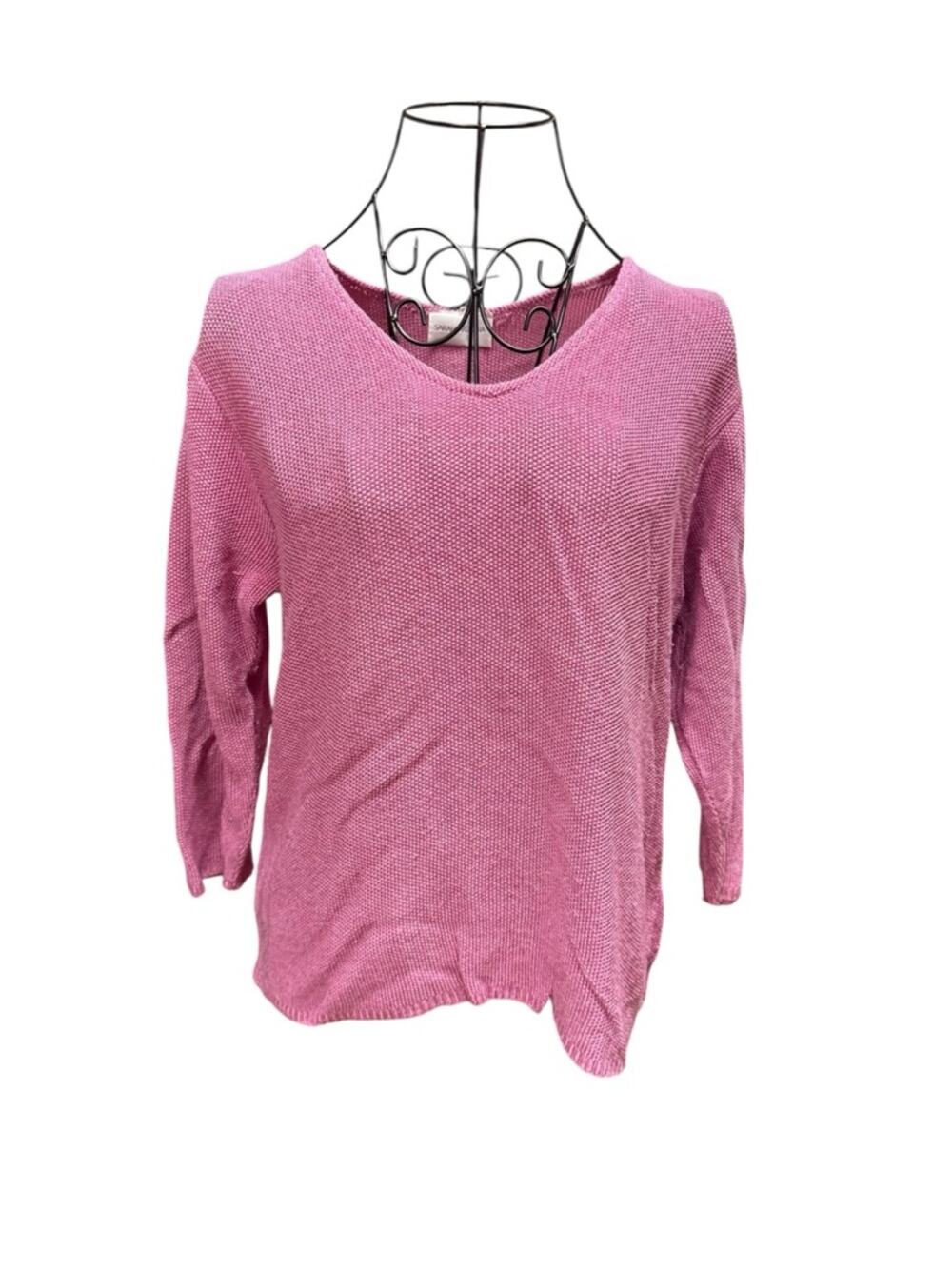 Sarah Arizona Pink open weave Sweater Small